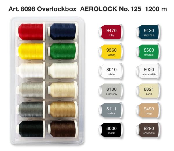 Набор ниток MADEIRA Aerolock Blister Box 12 x 1200 м 8098