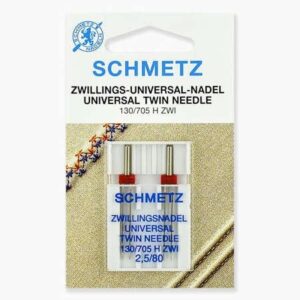 Иглы Schmetz двойные стандартные 130/705H ZWI № 80/2.5, 2 шт