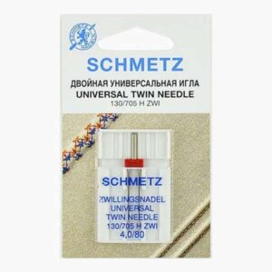 Иглы Schmetz двойные стандартные 130/705H ZWI № 80/4, 1 шт