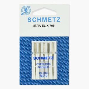 Иглы Schmetz для плоских швов ELx705 № 80, 5 шт