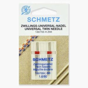 Иглы Schmetz двойные стандартные 130/705H ZWI № 80/1.6, 2 шт