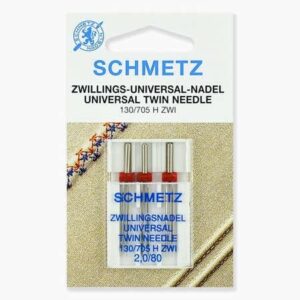 Иглы Schmetz двойные стандартные 130/705H ZWI № 80/2, 3 шт